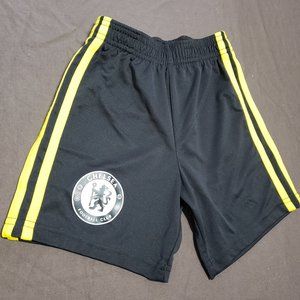 Adidas Soccer Shorts Athleisure Yellow Stripe Accent 100% Polyester 24 Month